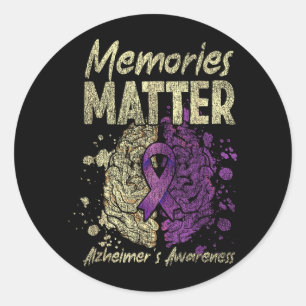 Alzheimers Dementia Awareness Support Vintage Classic Round Sticker
