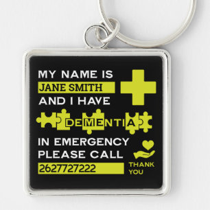 Alzheimer's Disease Alert Key Ring