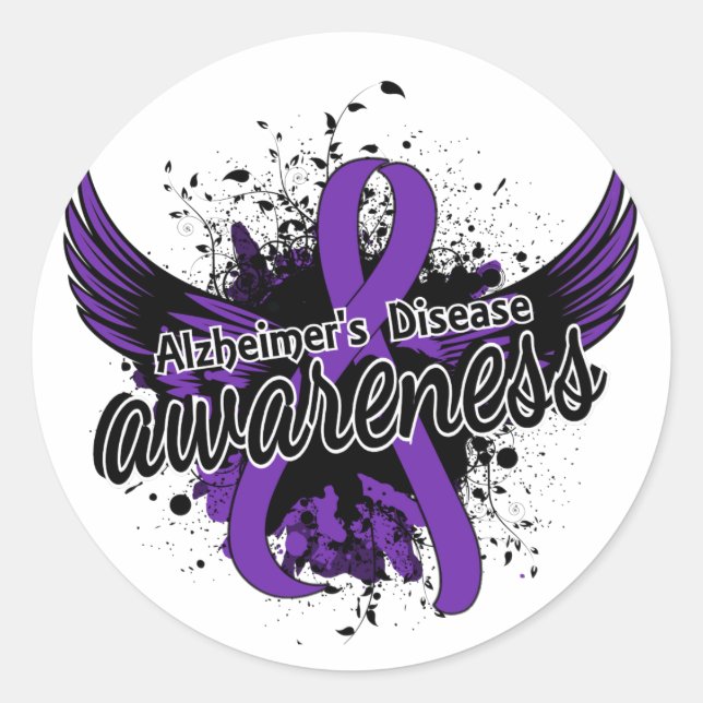 Alzheimer's Disease Awareness 16 Classic Round Sticker (Front)