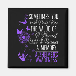 Alzheimers Disease Awareness Dementia Wear Purple Magnet
