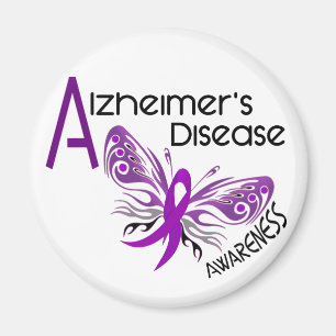 Alzheimer's Disease BUTTERFLY 3 Awareness Magnet