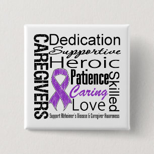 Alzheimers Disease Caregivers Collage 15 Cm Square Badge