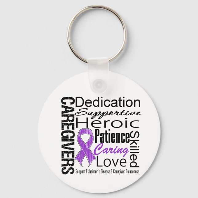 Alzheimers Disease Caregivers Collage Key Ring (Front)