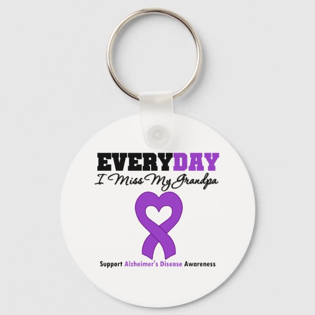 Alzheimer's Disease Every Day I Miss My Grandpa Key Ring (Front)