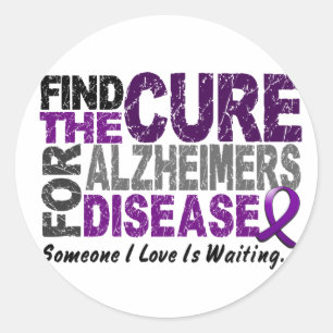 ALZHEIMERS DISEASE Find The Cure 1 Classic Round Sticker