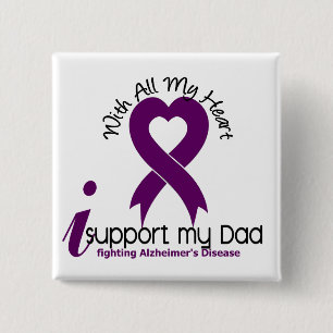 Alzheimers Disease I Support My Dad 15 Cm Square Badge