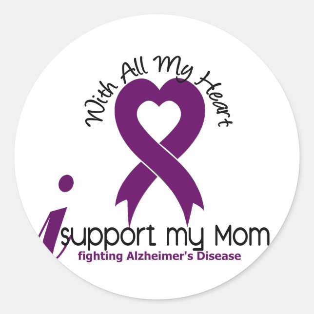 Alzheimers Disease I Support My Mum Classic Round Sticker (Front)