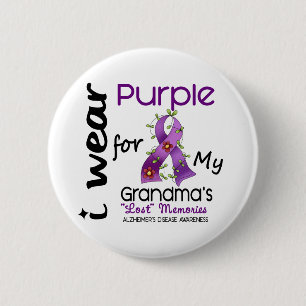 Alzheimers Disease I Wear Purple For My Grandma 43 6 Cm Round Badge