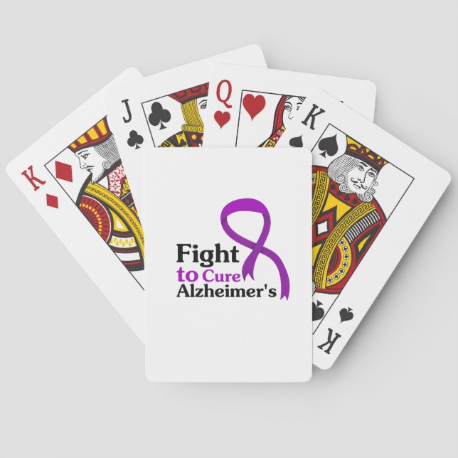 Alzheimers Disease Purple Ribbon Fight Playing Cards (Back)