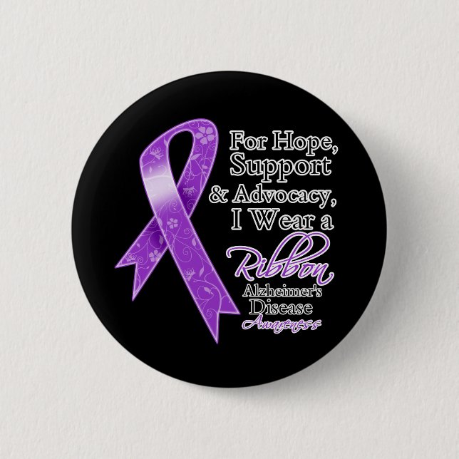 Alzheimer's Disease Support Hope Awareness 6 Cm Round Badge (Front)
