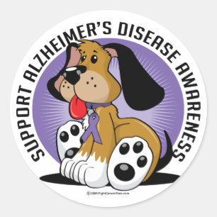 Alzheimers Dog Classic Round Sticker