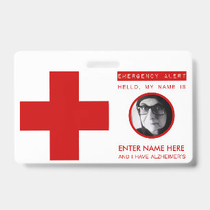 alzheimers emergency contact card ID badge