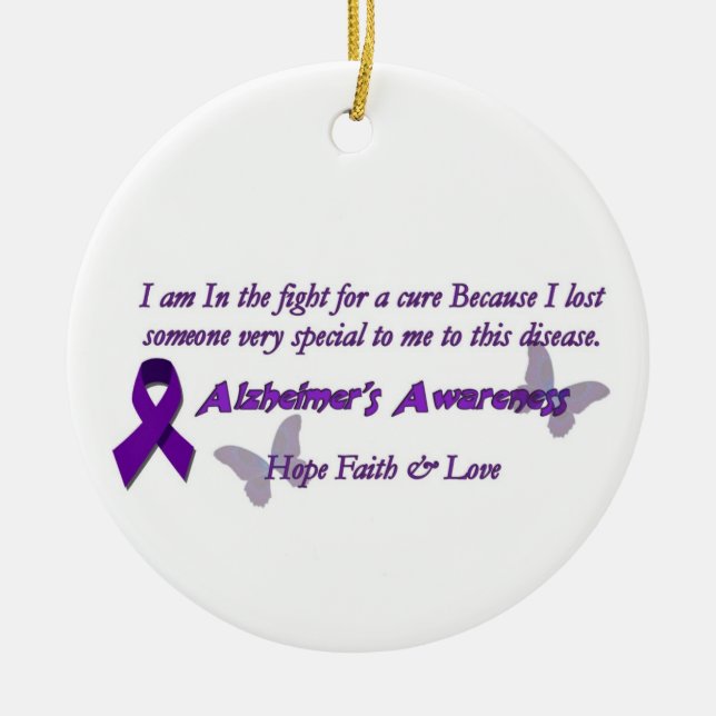 Alzheimer's fight for cure awareness Ornament (Front)