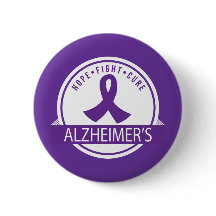 Alzheimer's Hope Fight Cure Ribbon