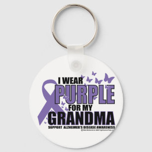 Alzheimers Purple For GRANDMA Key Ring