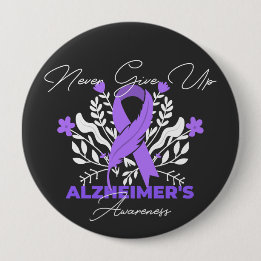 Alzheimer's Ribbon Fight Dementia Awareness 10 Cm Round Badge
