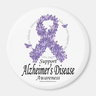 Alzheimers Ribbon of Butterflies Magnet