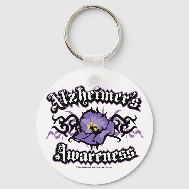 Alzheimers Tribal Violet Key Ring (Front)