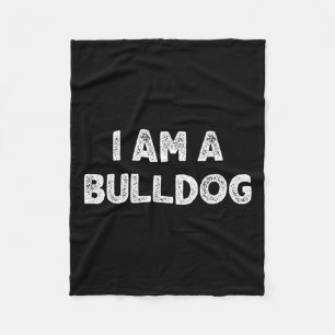 Am A Bulldog Dog Halloween I'm Simple Costume Easy Fleece Blanket