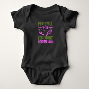 Am A Girl Hunt Watch Learn Hunting Love Gift Baby Bodysuit