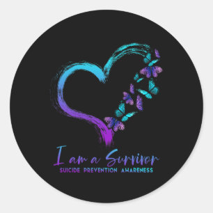 Am A Survivor Suicide Prevention Awareness Classic Round Sticker
