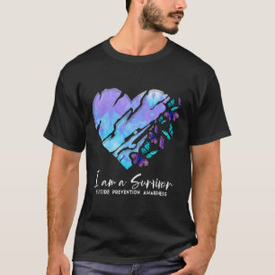 Am A Survivor Suicide Prevention Awareness Heart B T-Shirt