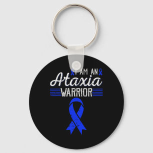 Am An Ataxia Warrior Blue Ribbon Awareness Key Ring