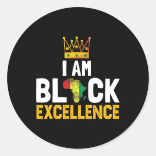 Am Black Excellence Black History Month Gift Classic Round Sticker