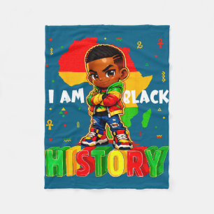 Am black history african american boys black fleece blanket