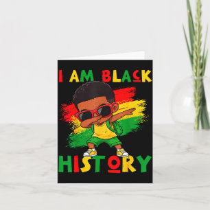 Am black history month black melanin boy kids card