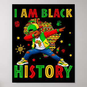 Am black history month black melanin boy kids poster