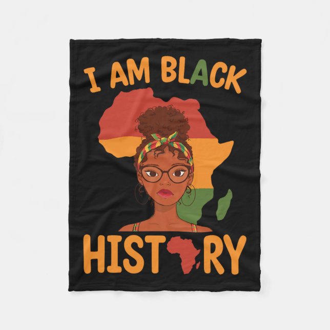 Am Black History Mother's Day Juneteenth Independe Fleece Blanket (Front)