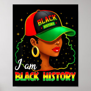 Am black history women girl black history month poster