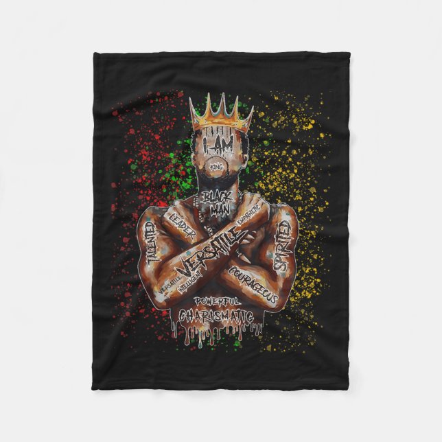 Am Black Man And I Am King Black History African M Fleece Blanket (Front)
