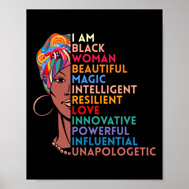 Am Black Woman African American Gift Black History Poster (Front)