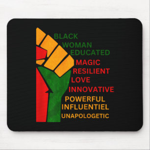 Am Black Woman Unapologetically Black History Mont Mouse Pad