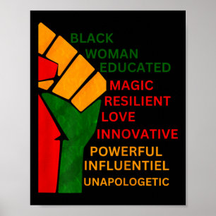 Am Black Woman Unapologetically Black History Mont Poster