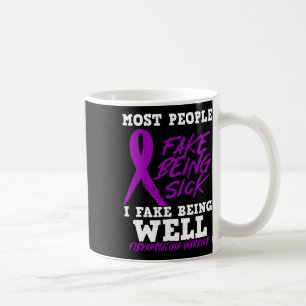 Am Fake Being Well. Purple Fibromyalgia Awareness  Coffee Mug