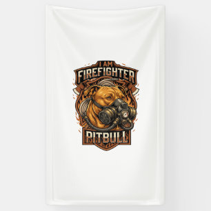 Am Firefighter Pitbull Dog Gas Mask Shield Banner