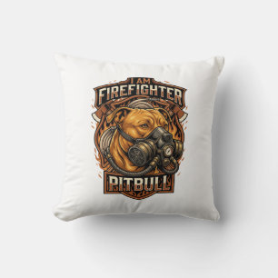 Am Firefighter Pitbull Dog Gas Mask Shield Cushion