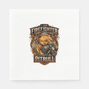 Am Firefighter Pitbull Dog Gas Mask Shield Napkin