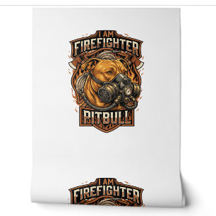 Am Firefighter Pitbull Dog Gas Mask Shield Wallpaper