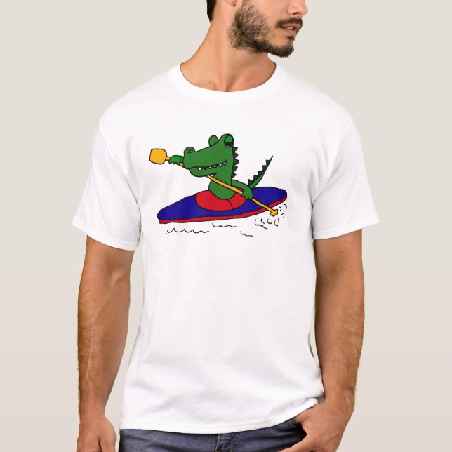 AM- Funny Gator Kayaking T-Shirt (Front)
