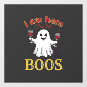 Am Here Boos Halloween Ghost Wine Glasses Spider W