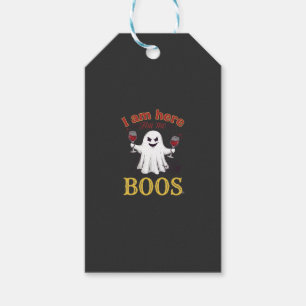 Am Here Boos Halloween Ghost Wine Glasses Spider W Gift Tags