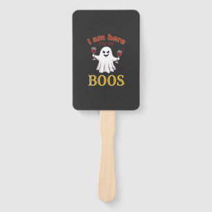 Am Here Boos Halloween Ghost Wine Glasses Spider W Hand Fan