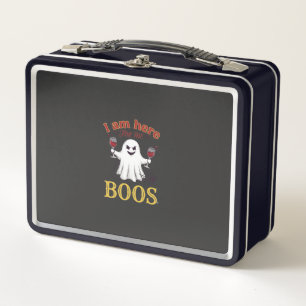 Am Here Boos Halloween Ghost Wine Glasses Spider W Metal Lunch Box