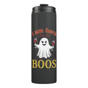 Am Here Boos Halloween Ghost Wine Glasses Spider W Thermal Tumbler