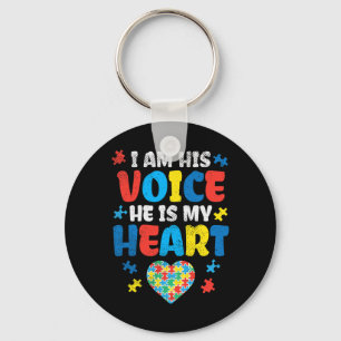 Am His Voice He Is My Heart Autism Awareness Asl S Key Ring