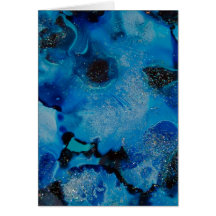 Am I Blue - Abstract blue painted ink background